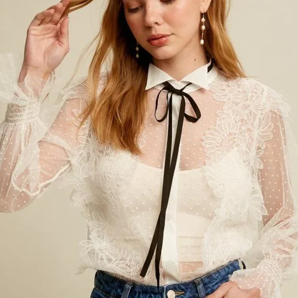 NEW- HARRIET LACE BLOUSE - Picture 4 of 6